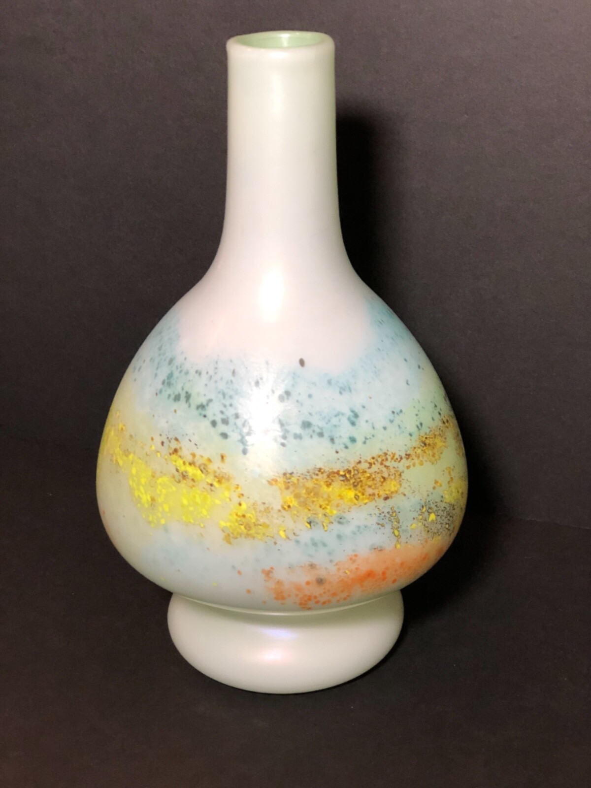 Vtg Hand Blown Art Glass Vase by artist Don Friel 1979 Wheaton Village