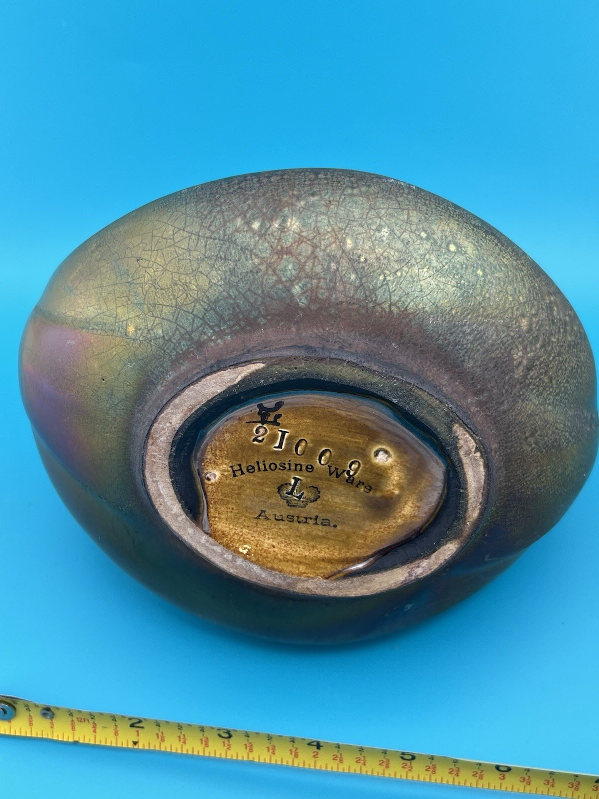 Antique Heliosine Ware Iridescent Vase Austria Art Nouveau