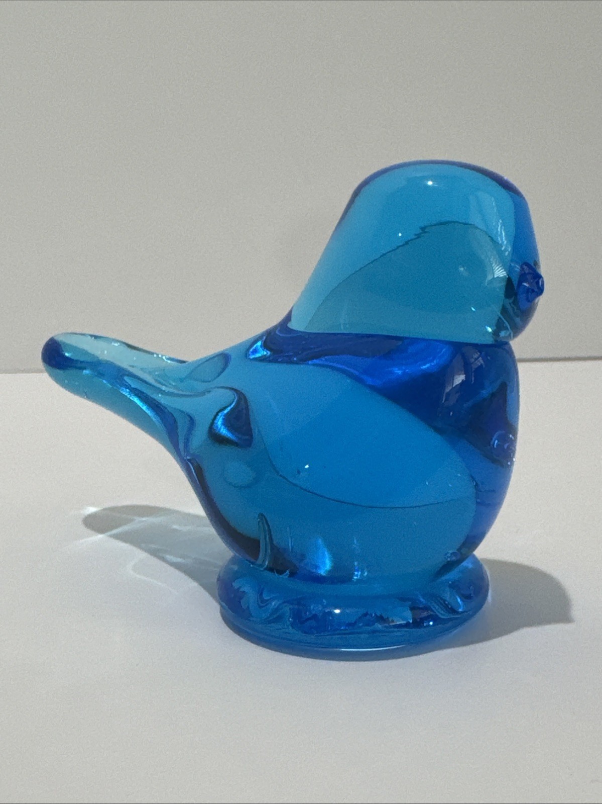 Vintage 1991 Ron Ray Signed Blue Bird of Happiness Art Glass Figurine