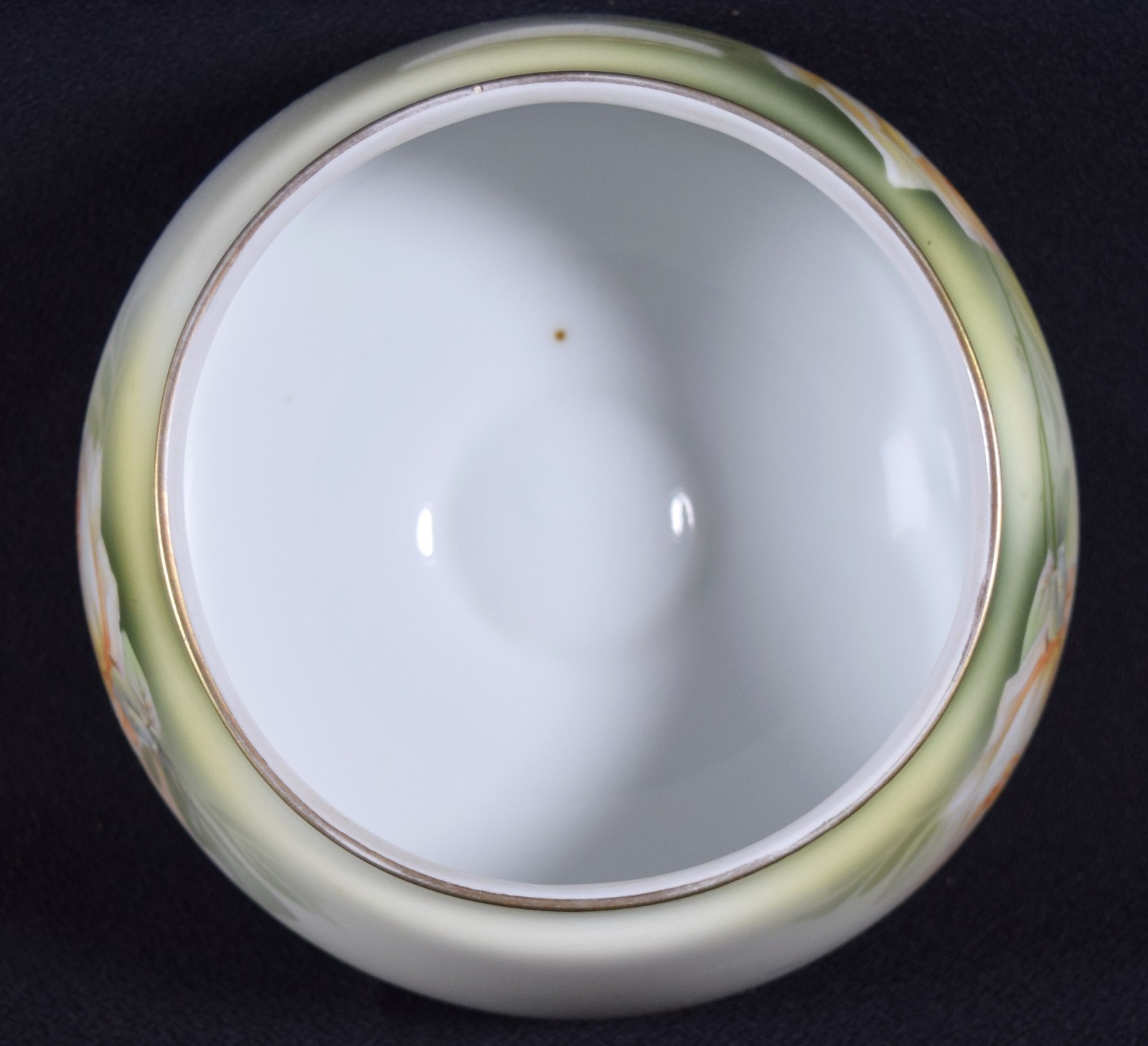 Vintage RS Germany 2 Piece Porcelain Flower Frog & Vase or Bowl w/ Yellow Roses