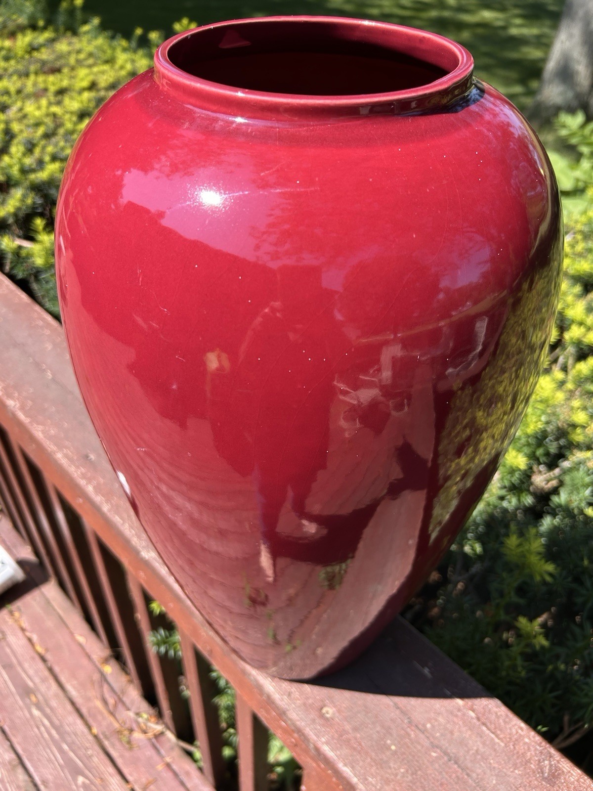 Haeger 4300 Burgundy Red 18” Vase 1985 Beautiful Rare Color Large