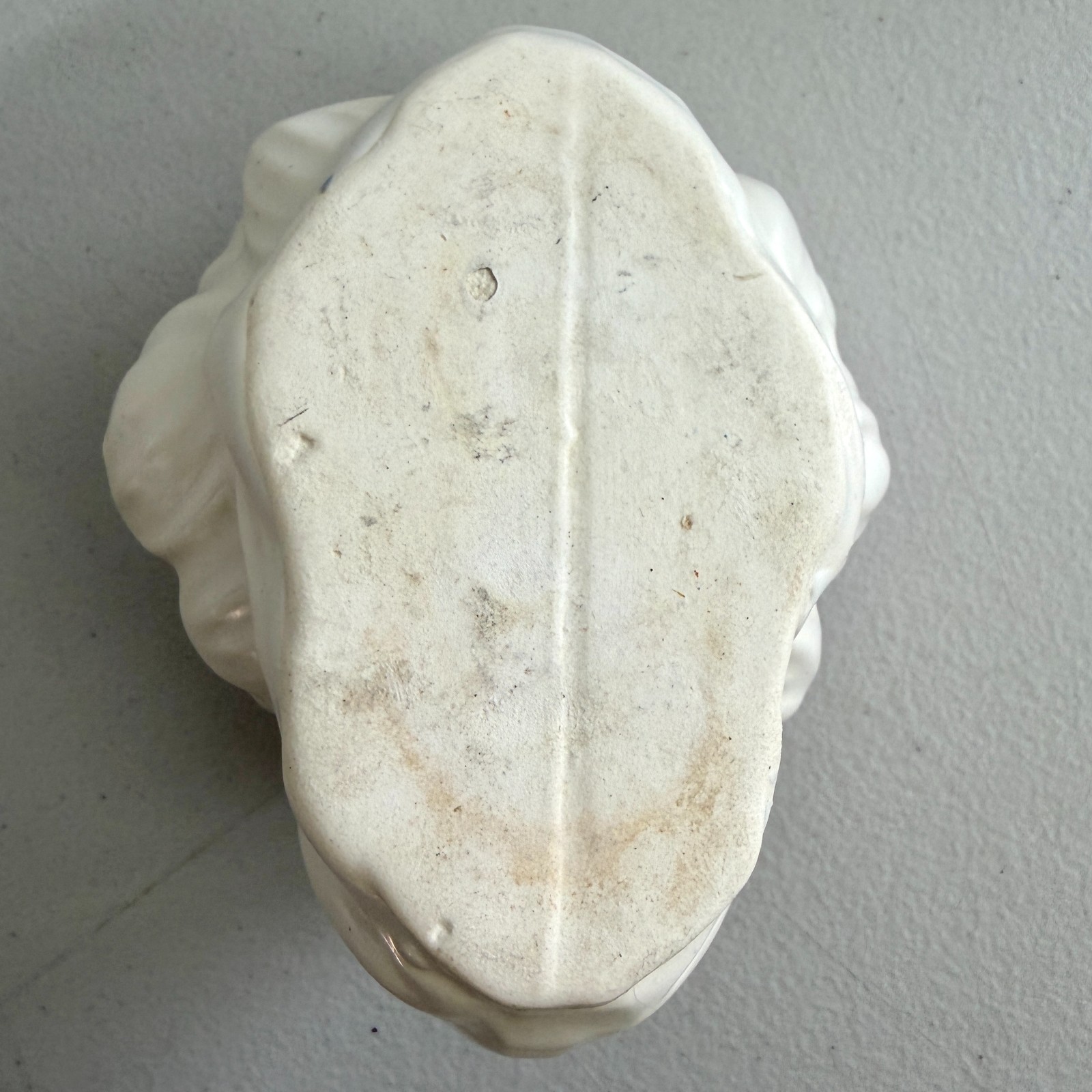 Vintage McCoy Ivory Cream Frog Lily Lotus Flower Planters Pair
