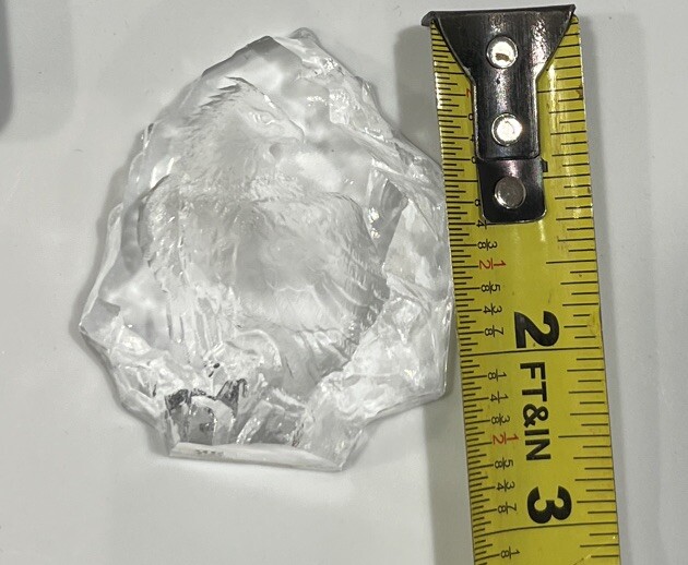 Mats Jonasson Sweden Eagle Etched Crystal Sculpture Maleras Paperweight w/ Case