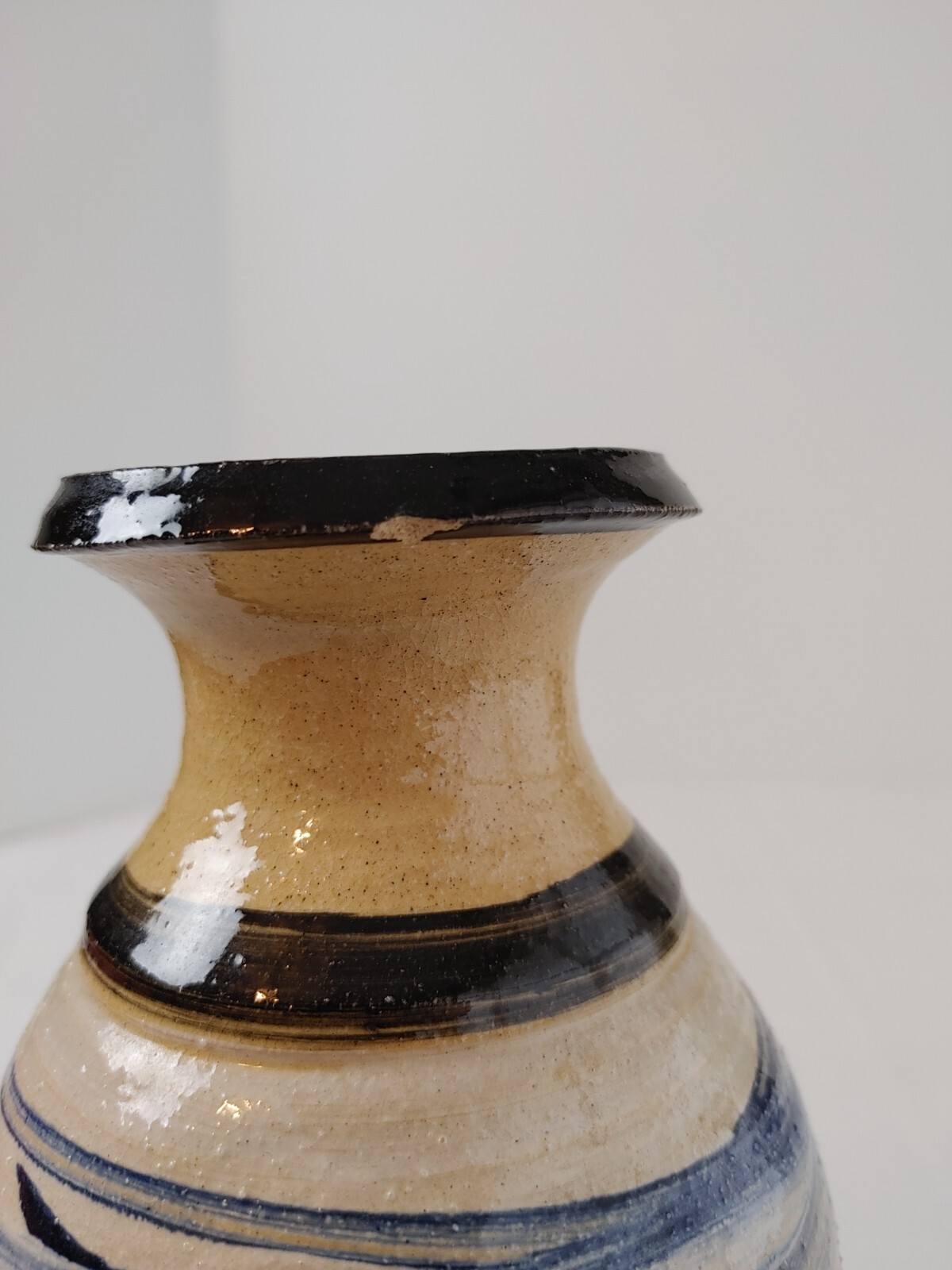 Vintage Pottery Vase Hand Thrown Hand Glazed 9.5 Inches Signed #20188