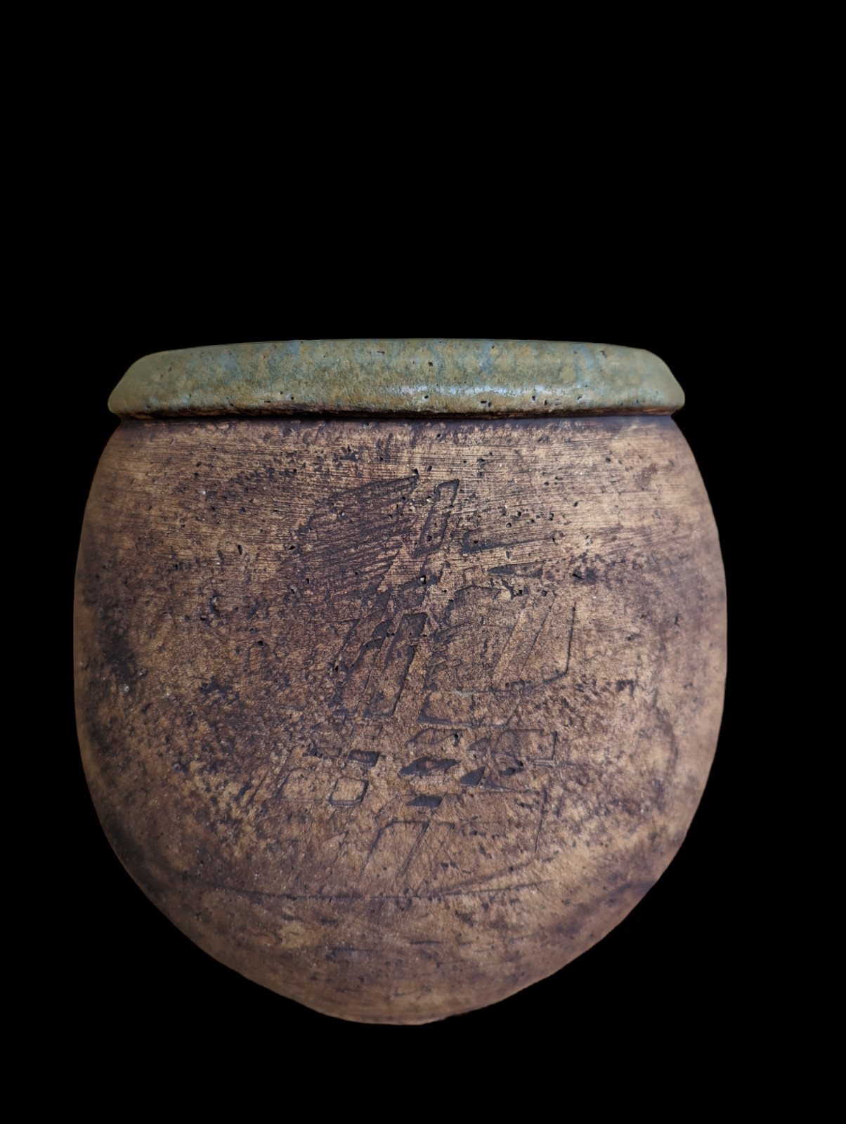 Rustic Earthen Handmade Art Pottery Planter or Vase Signed by J. Doyle