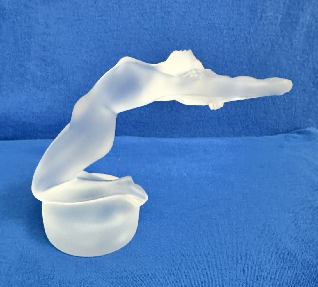 Vintage Lalique France Frosted Crystal “Chrysis” Nude Woman Figurine Signed