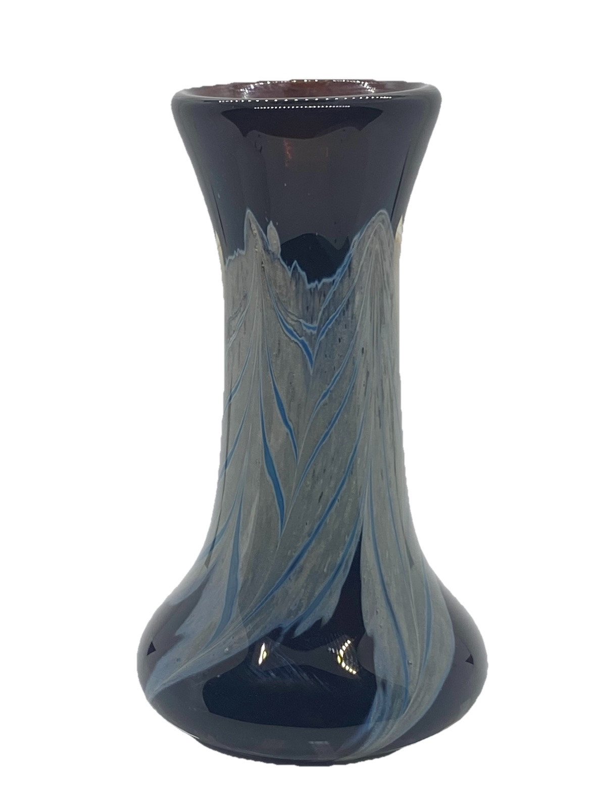 VTG Diane Coyle signed 1984 hand Blown art glass vase vintage 6 1/2″ encased