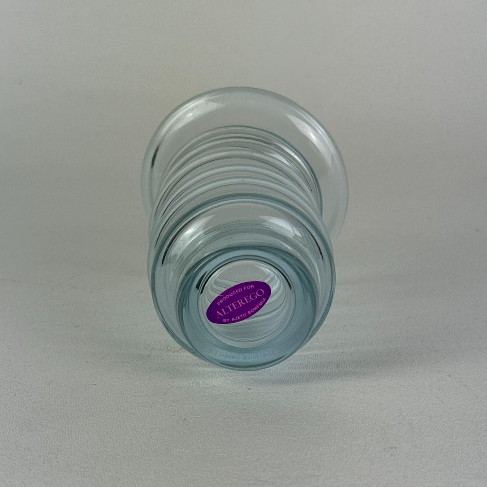 Vintage Italian Curved Art Glass Vase by Ajeto Bohemia For Alterego Italy, 1990s