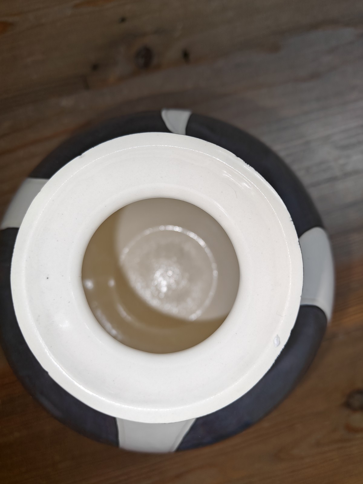 Back & White Incised Ceramic Bulbous Vase Signed By Artist Adela Carney Modern