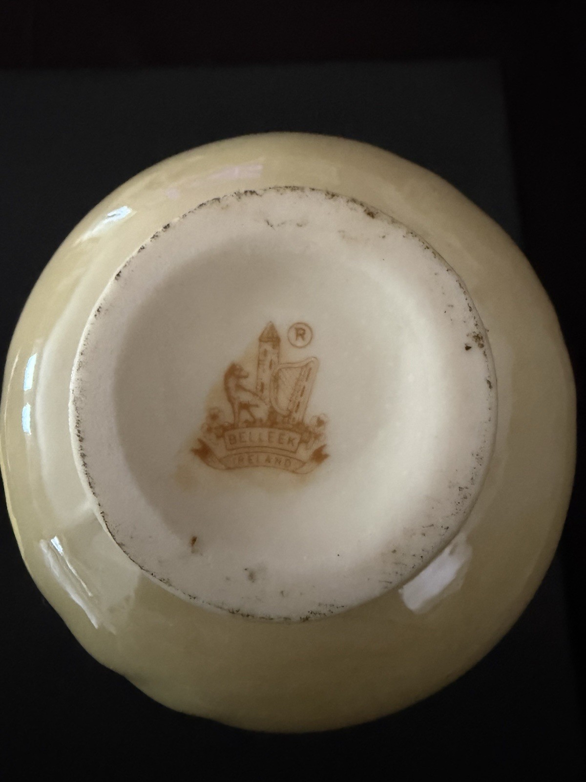 Belleek Ireland Porcelain Moore Vase 7th 1989-1993 Gold/Brown Mark