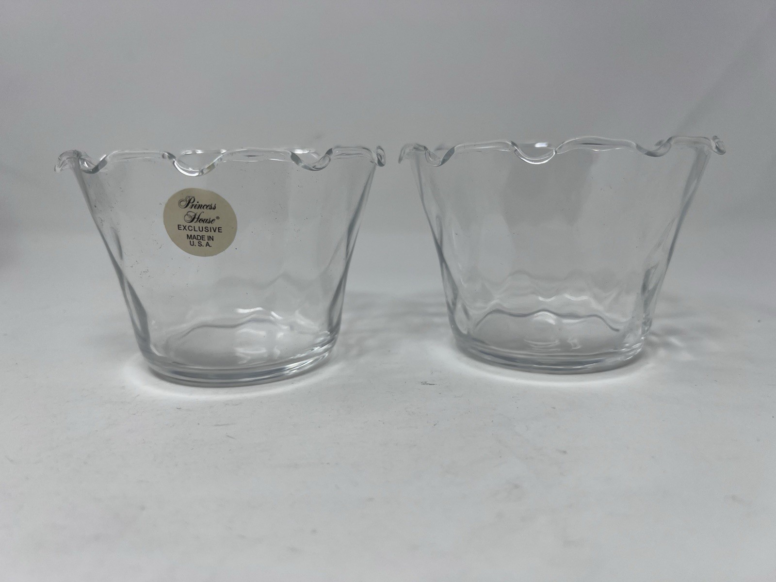 Princess House Crystal Votive Holders 458 Heritage Set of 2 IN BOX ~ NEW