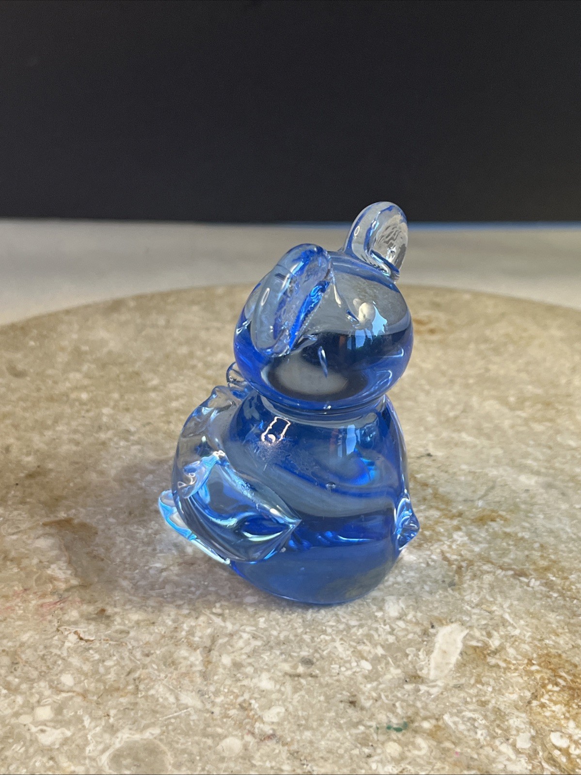Vintage 3”Blue Art Glass Koala Bear United States Commemorative Fine Art Gallery