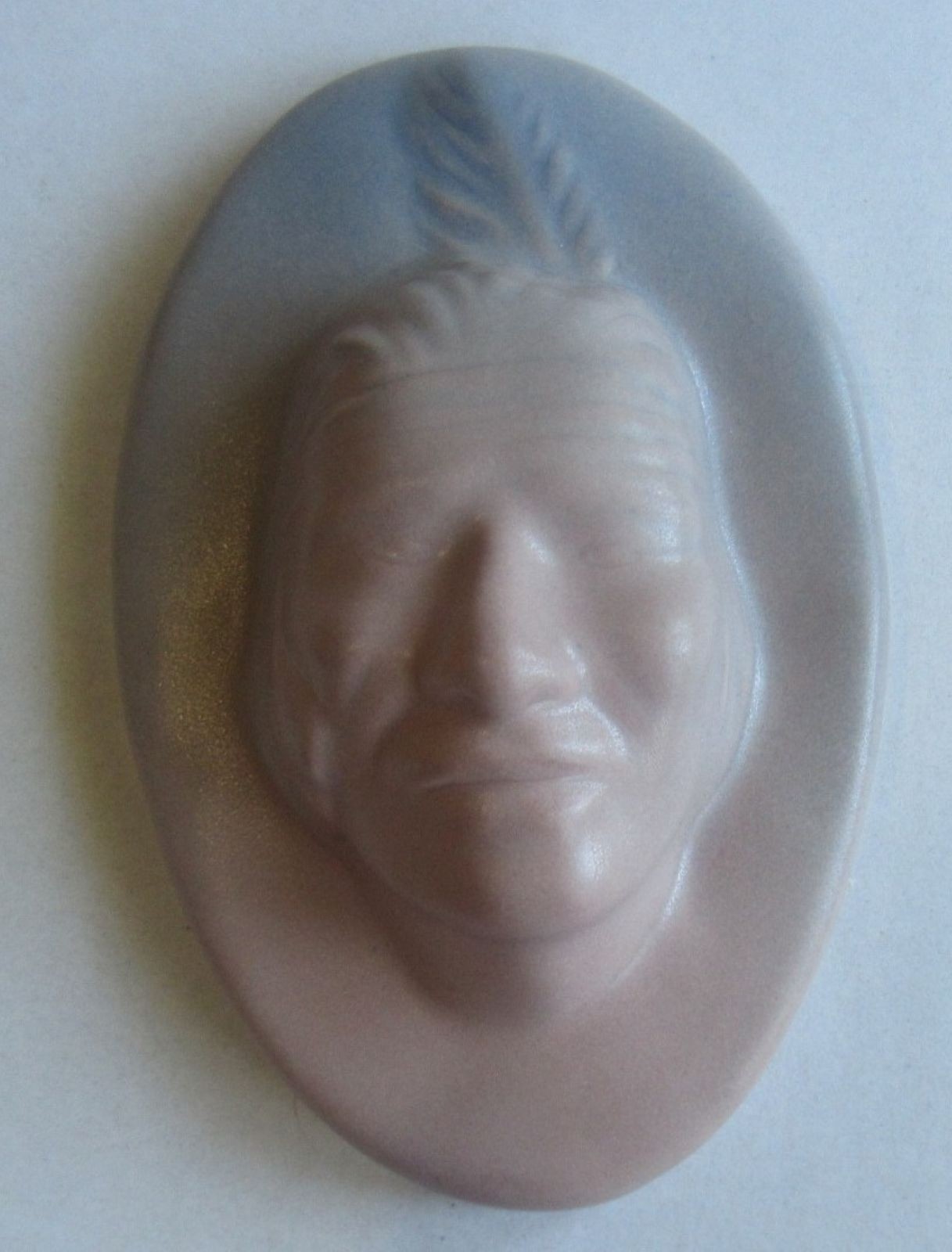 Van Briggle Indian Head Plaque Big Buffalo 5 3/4″ x 3 3/4″