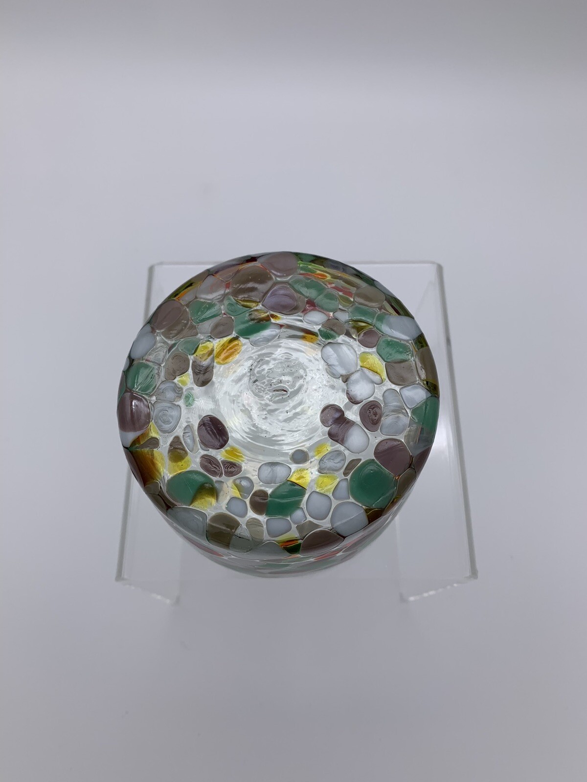Confetti Style Hand Blown Art Glass Votive or Catchall Decorative Jar
