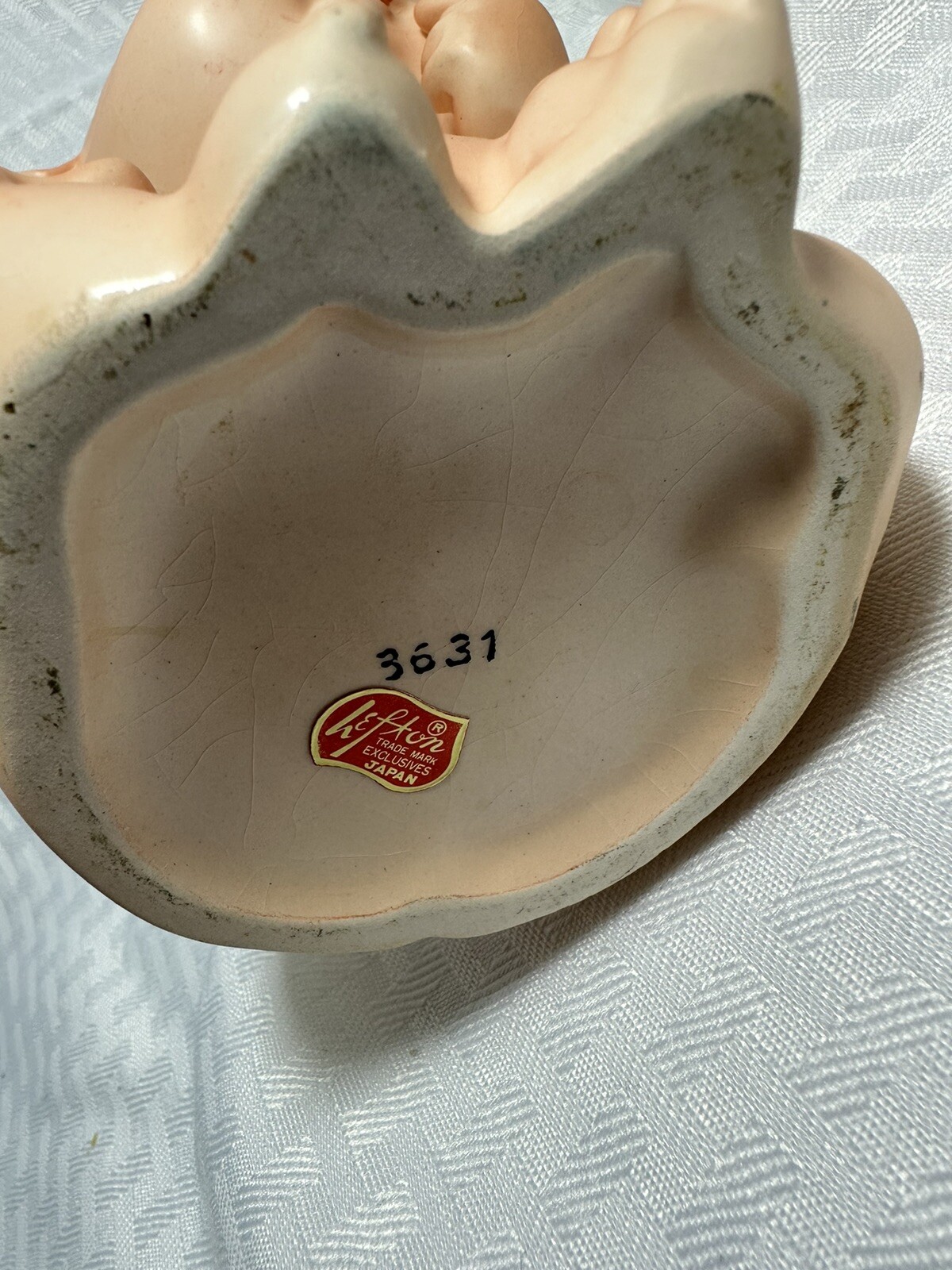 4 Vintage Ceramic Baby Planter White/Pink/Blue, Shoes, Lamb, Lefton Kewpie Doll