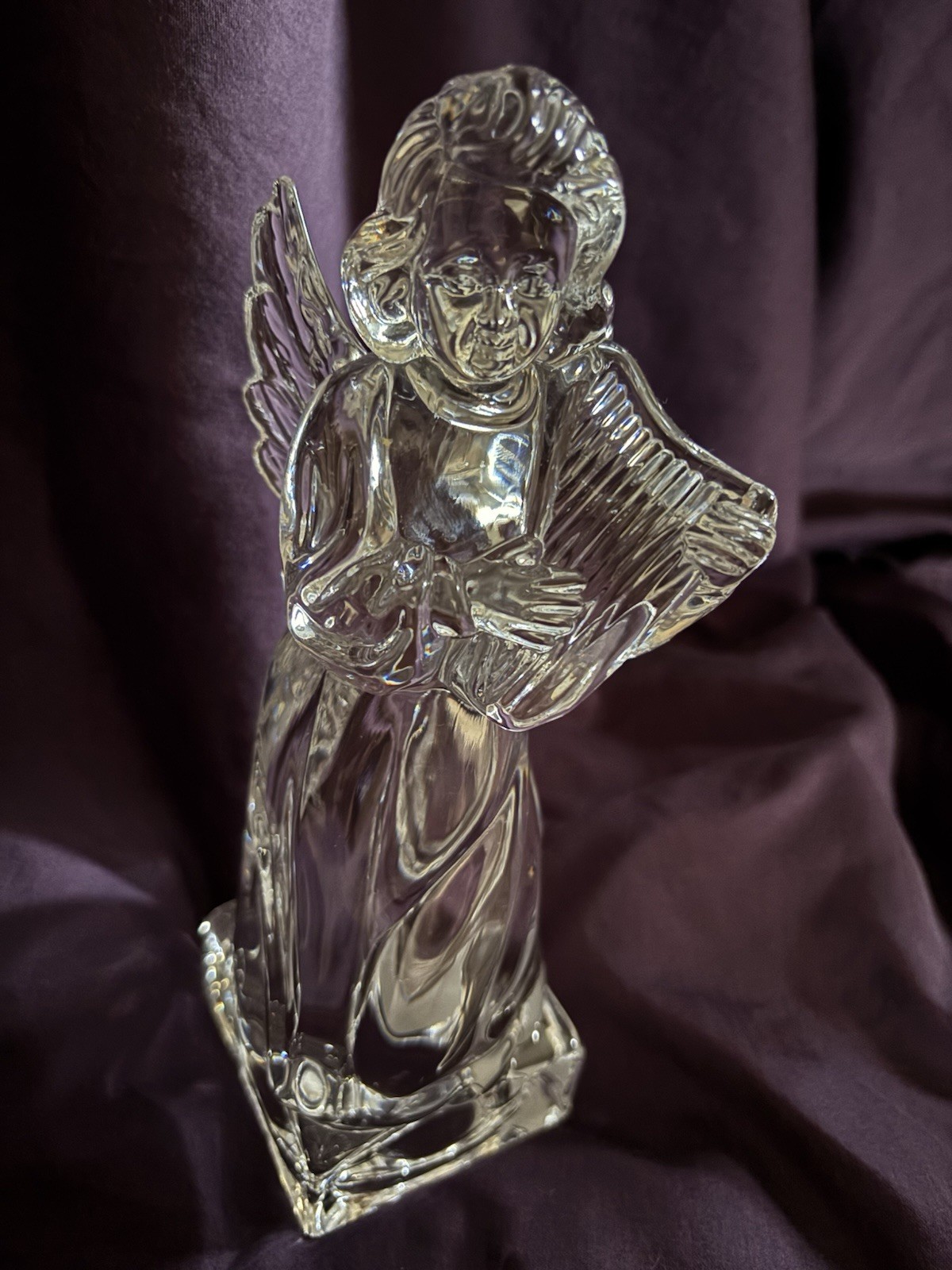 Mikasa Herald Collection Angel Harp Crystal Glass Germany 8” Tall SN093/529