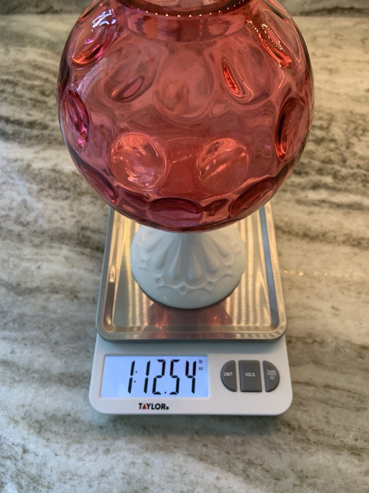 VINTAGE FENTON CRANBERRY INVERTED COIN DOT OPTIC IVY BOWL VASE – MINT CONDITION