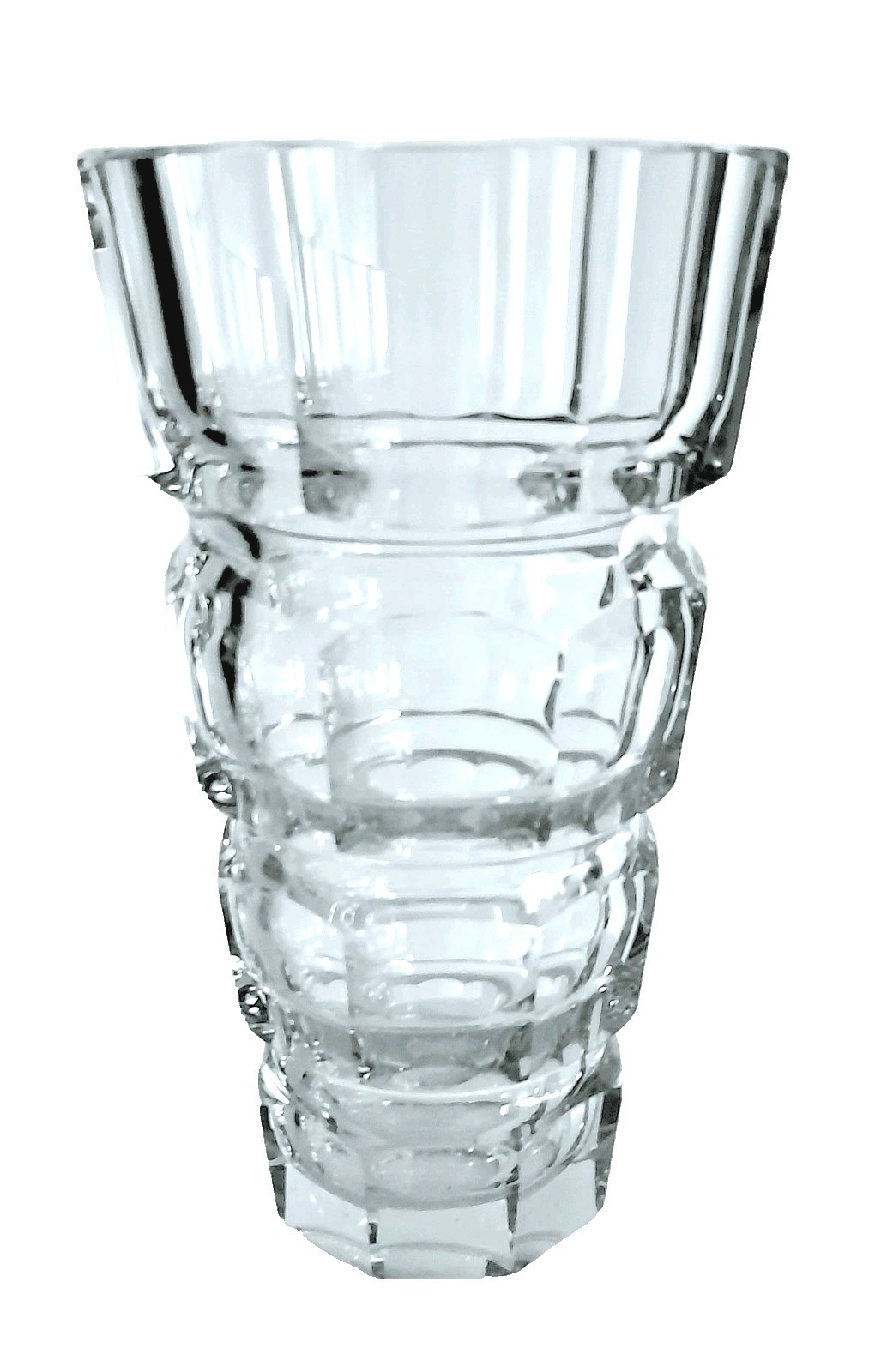 LARGE, Art Deco Cut Glass ,Multi Sided Czech Moser Vase. NOT MARKED