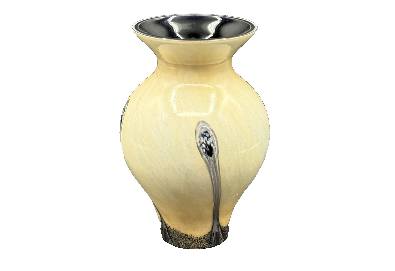 Caithness Scotland Ebony Sands Art Glass 6″ Baluster Vase