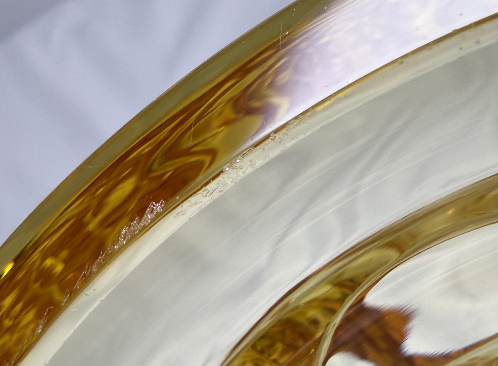 Moser Jumping Horse Vase Elder Yellow Engraved Potash Glass 12in