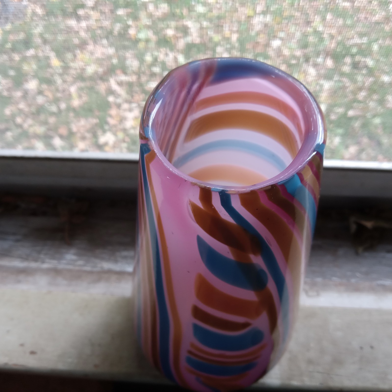 STERLING B.CRANDALL 2005 SIGNED ART GLASS VASE CRUCIBLE GLASS WORKS NEW YORK