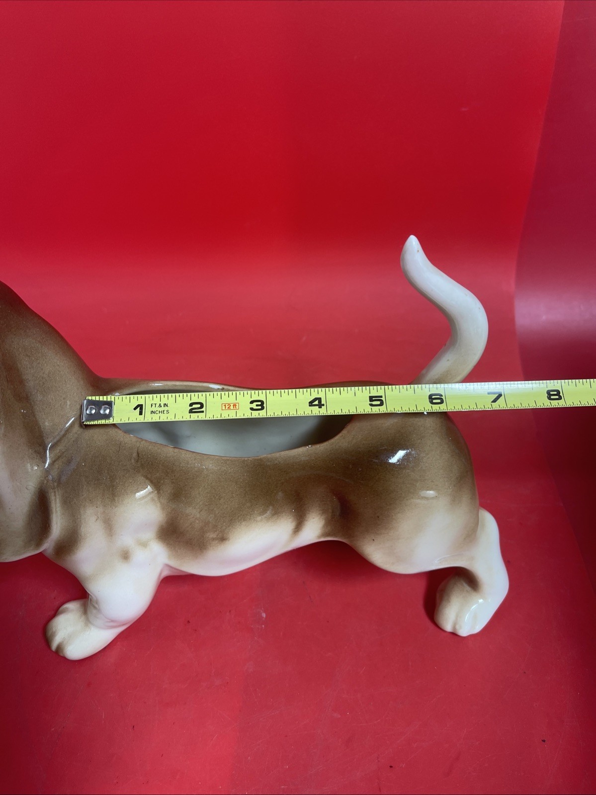 Large Figural Dog Puppy Planter 11”x7”