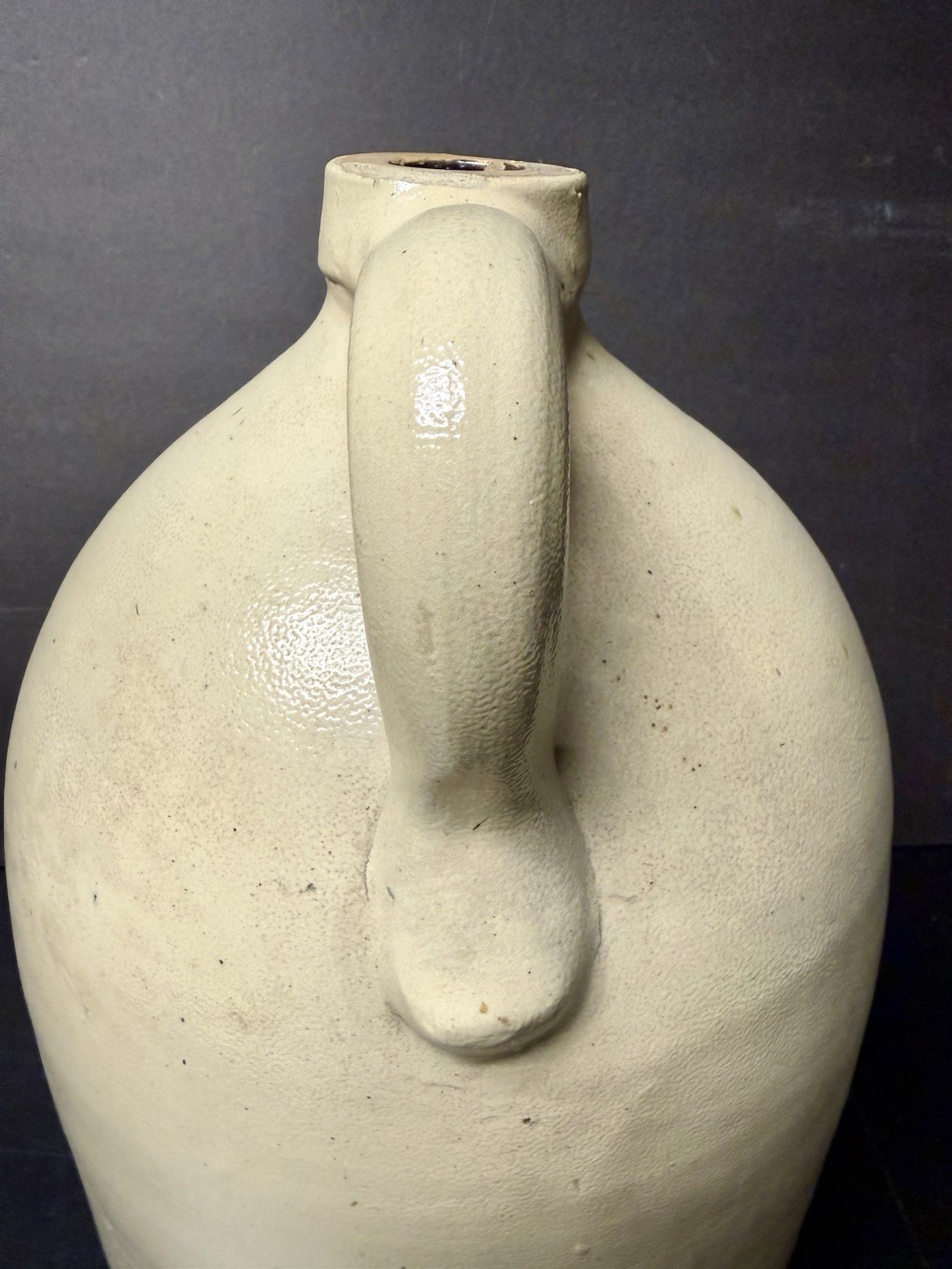 Lg Vintage Stoneware Pottery #4 Jug/Crock Stamped Satterlee & Mory Ft. Edward NY