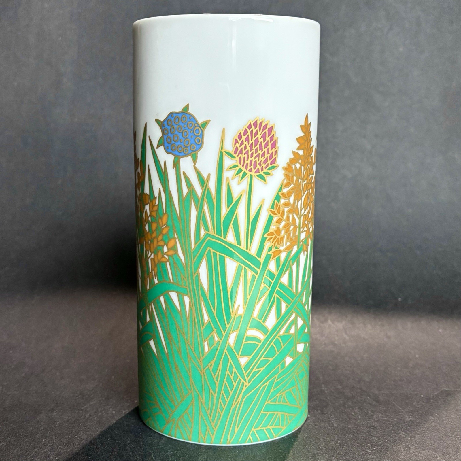 Wolf Bauer Signed Rosenthal Studio-line Flora Vase, Germany Wild Flowers MINT
