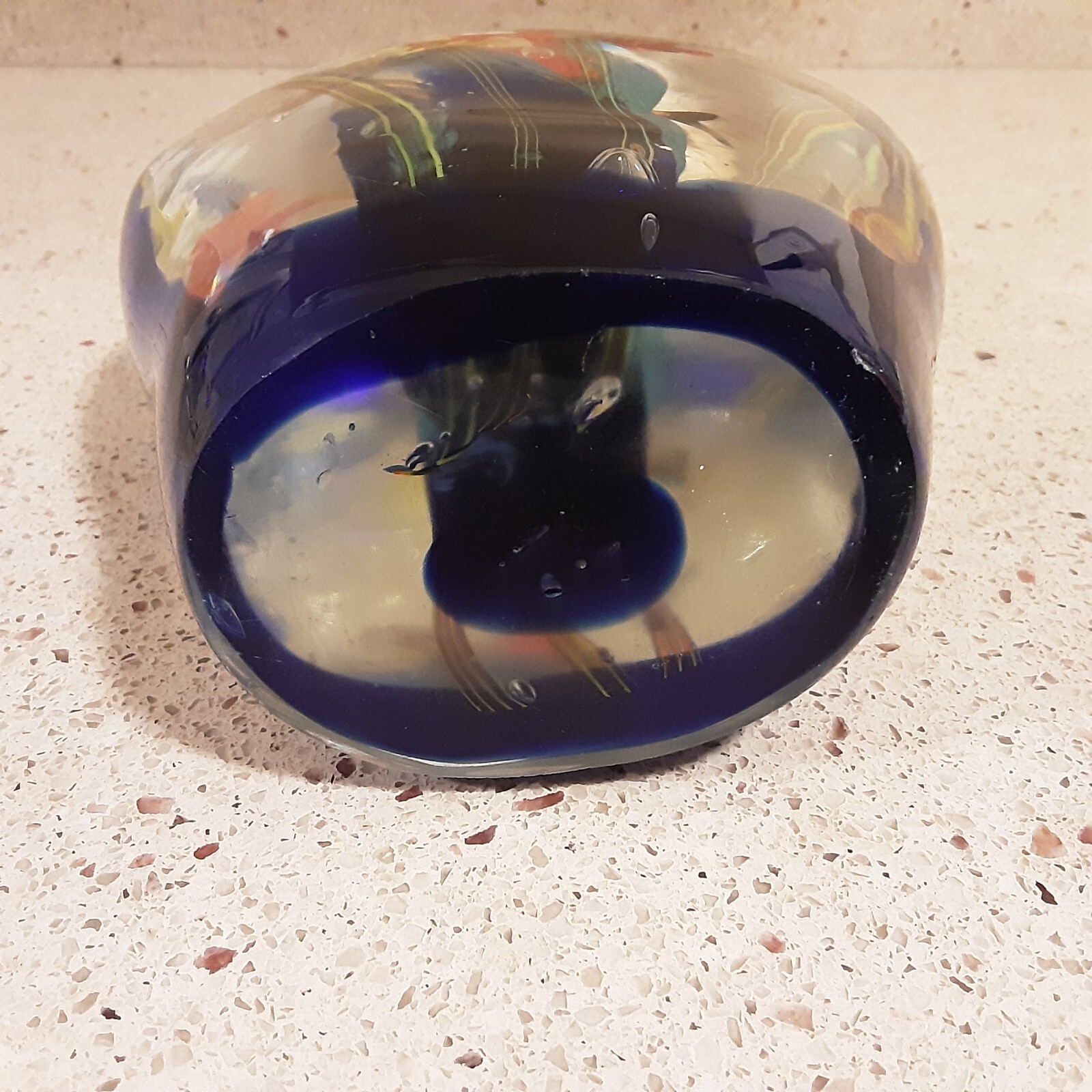 Aquarium Art Glass Sculpture Fish 7″ Tall 8lbs.