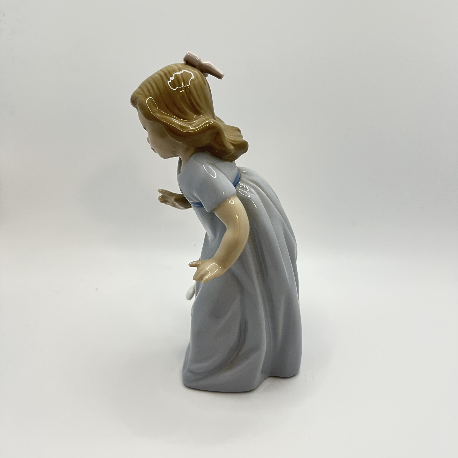 Nao By Llardo Girl With Puppy Dog 1987 Spain Pristine Condition No Chips No Box