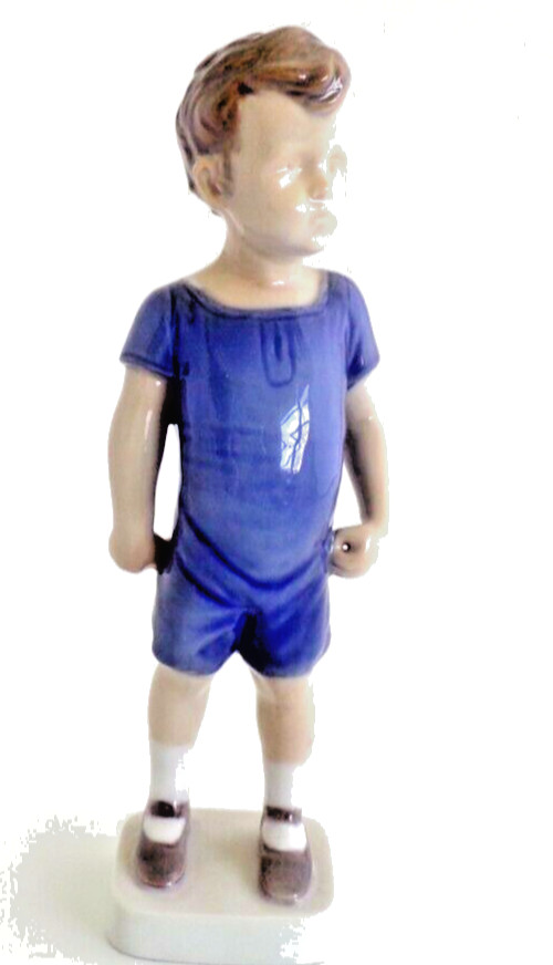 B & G Bing & Grondahl Figurine Boy holding Ball # 1617 8.0 in tall Vintage