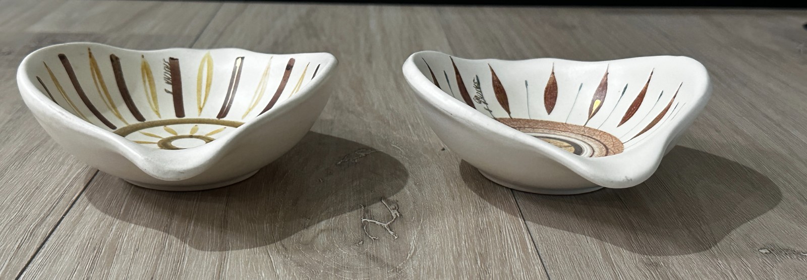 MCM 1960’s Signed Sascha Brastoff Calif PAIR OF 2 trinket dishes FREE shipping