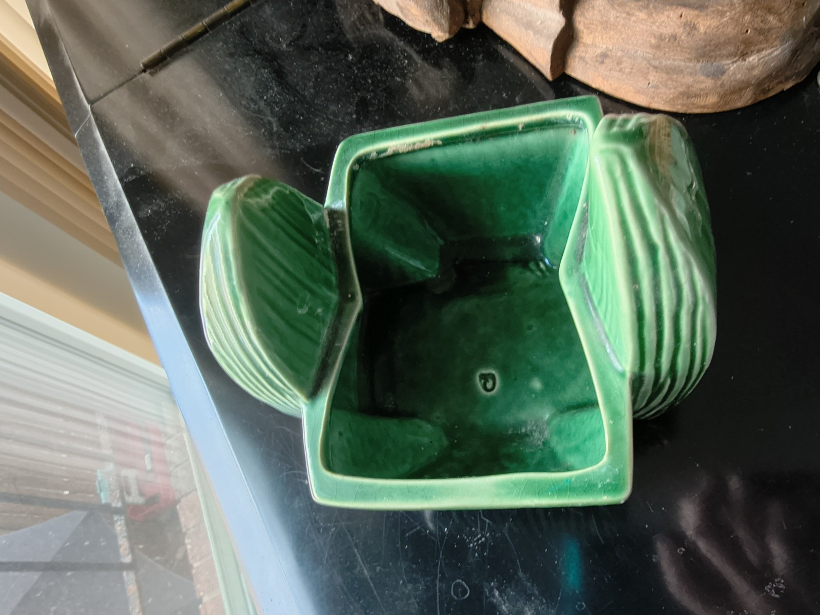 RARE VINTAGE MCCOY POTTERY GREEN CACTUS BULB PLANTER