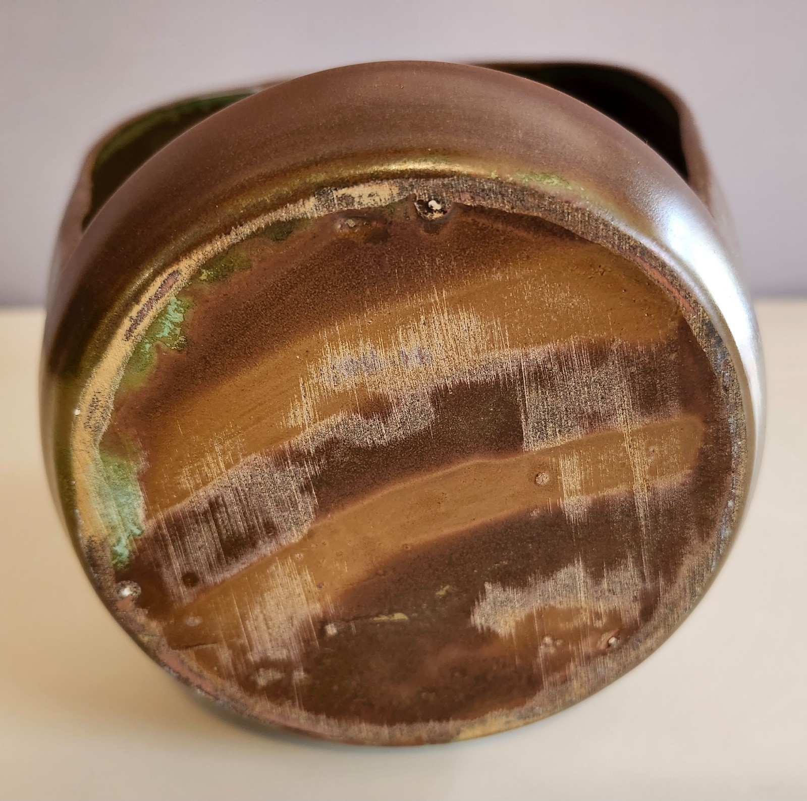 Vintage Art Pottery Candle Holder Open Jug Design 9.5 inches tall