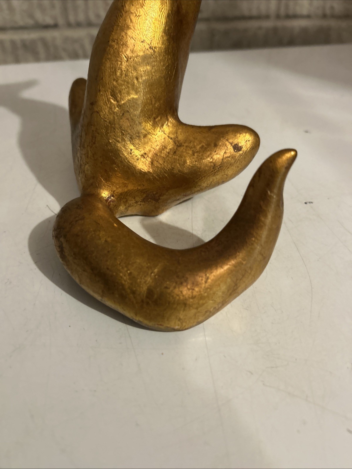 Vintage Anthony Freeman McFarlin Pottery Signed Gold Leaf Fox 9.75″