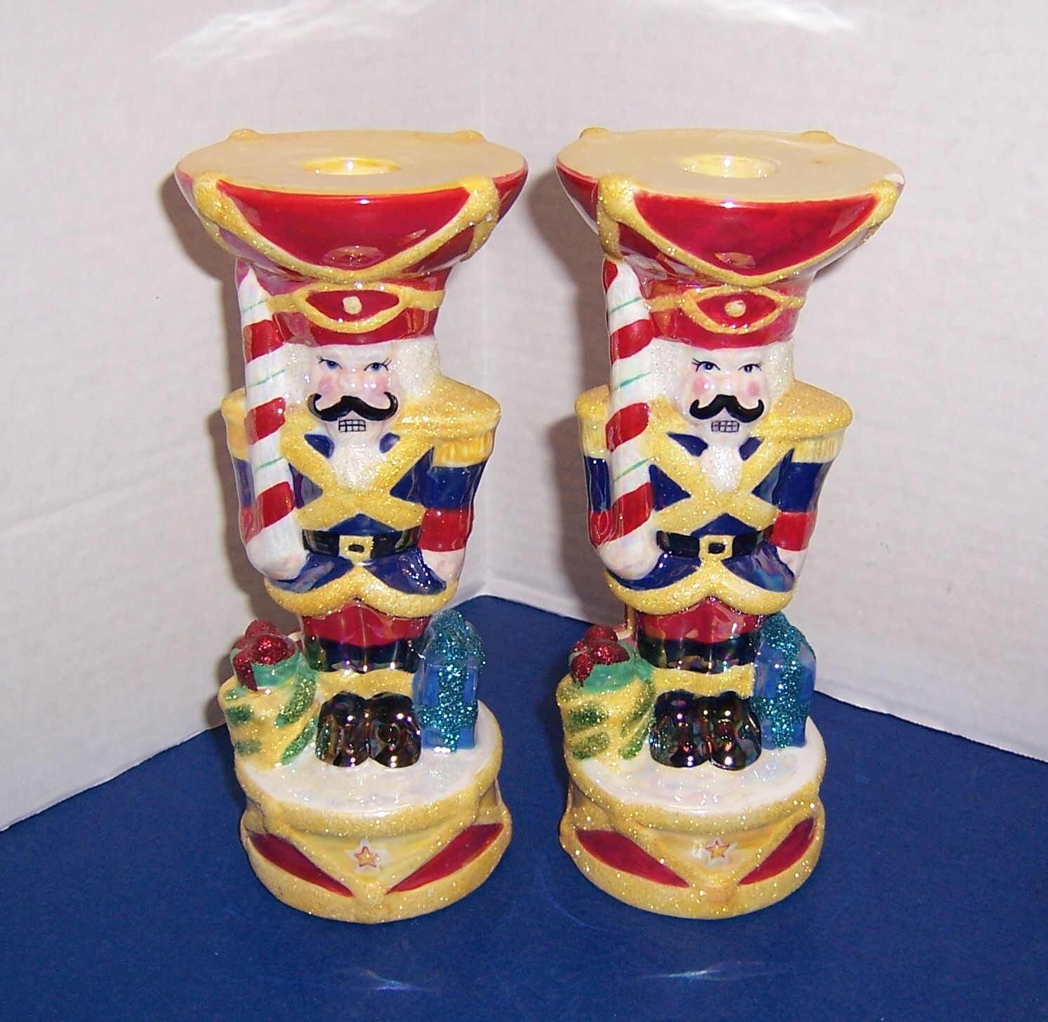 Christopher Radko Nutcracker Dandy 2 Candleholders (7.25”) Original Box & Pkging