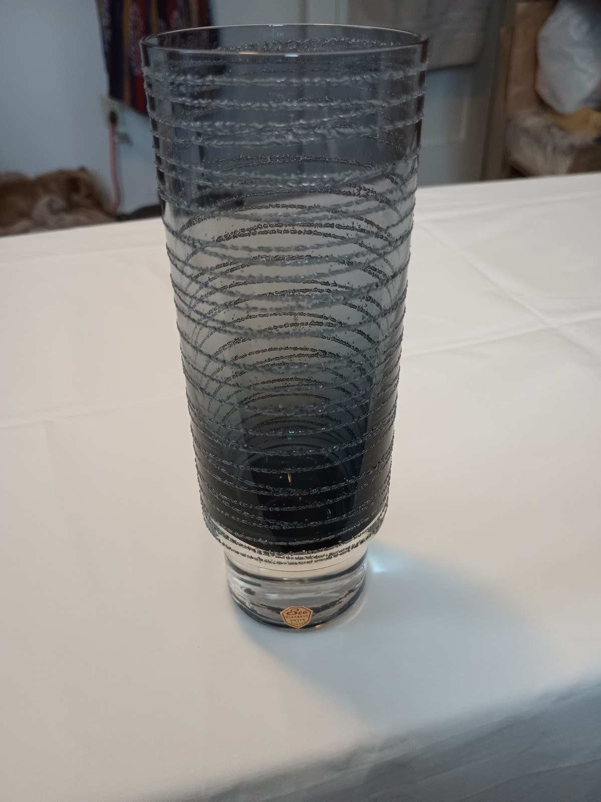 Sea Glasbruk 1970’s Swedish Smoky Glass Vase – Rune Strand