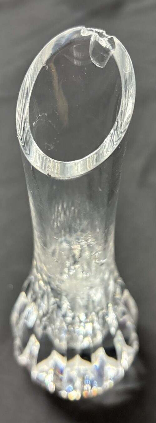 Baccarat 7″ Crystal Annick Bud Flower Vase – Vertical Cuts – France READ