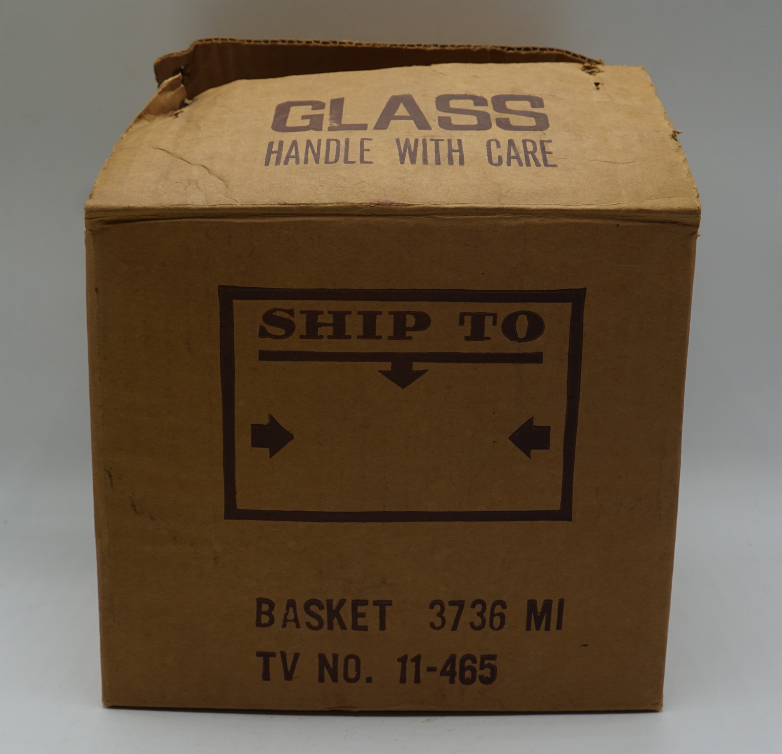 Vintage Fenton Art Glass Basket 3736 MI TV No. 11-465 Original Empty Box Only