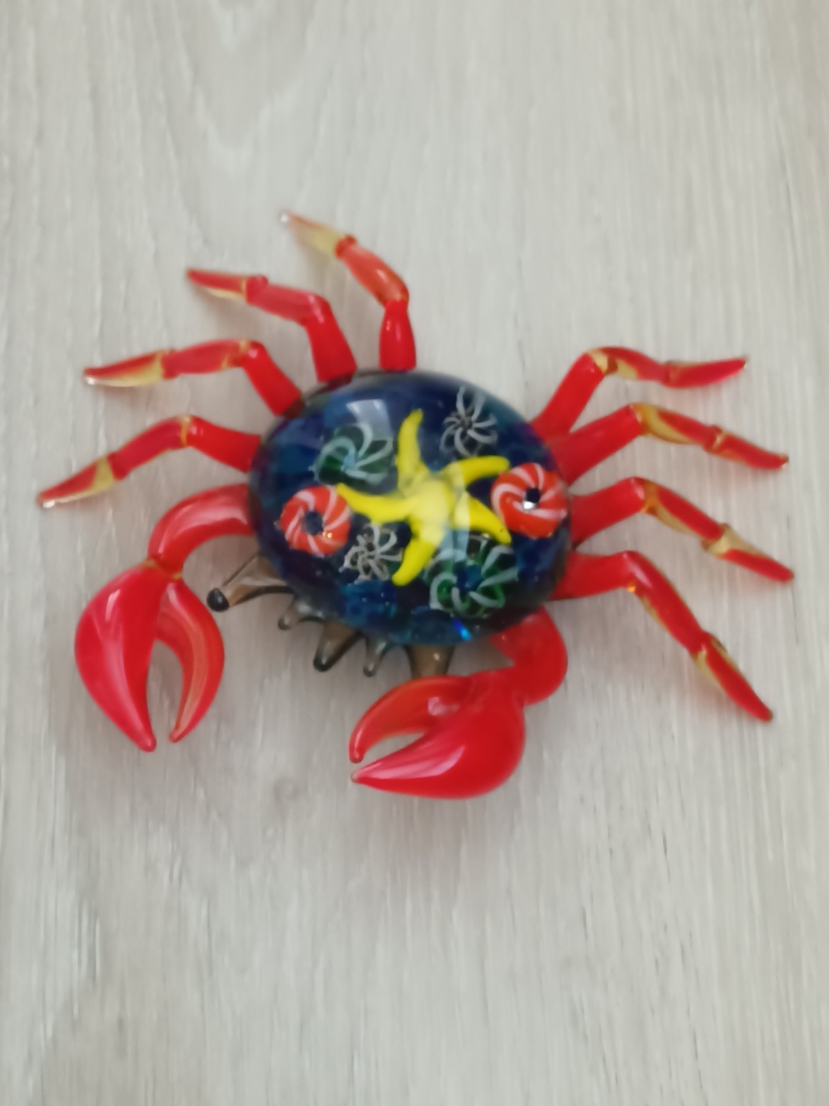 Vintage Lenox Handmade Art Glass Animal Crab Figurine Blown Glass Sculpture gift