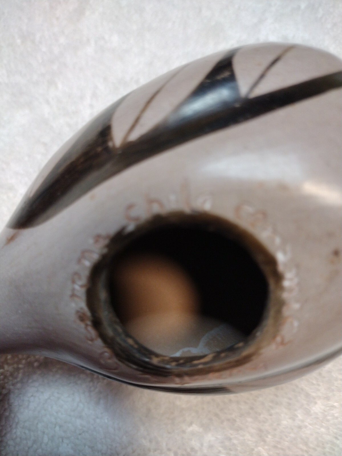 Clay Pottery partridge/ pigeon Bird signed la Serene folk art roughly 5×4