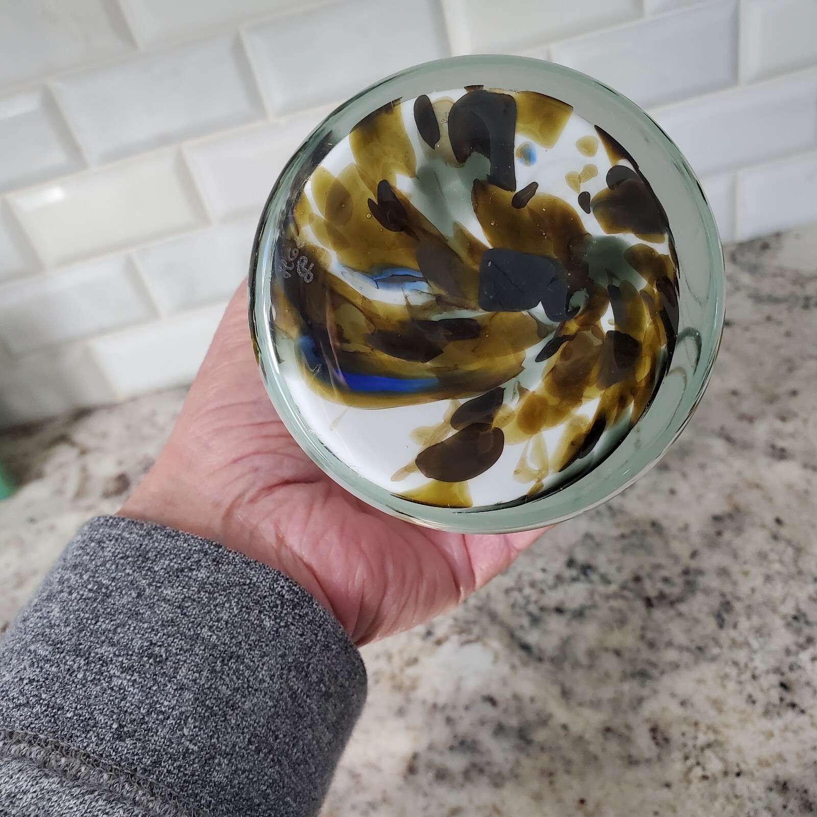 Holmegaard Danish Glass Vase by Per Lutken Signed; Cascade White; Mint Cond