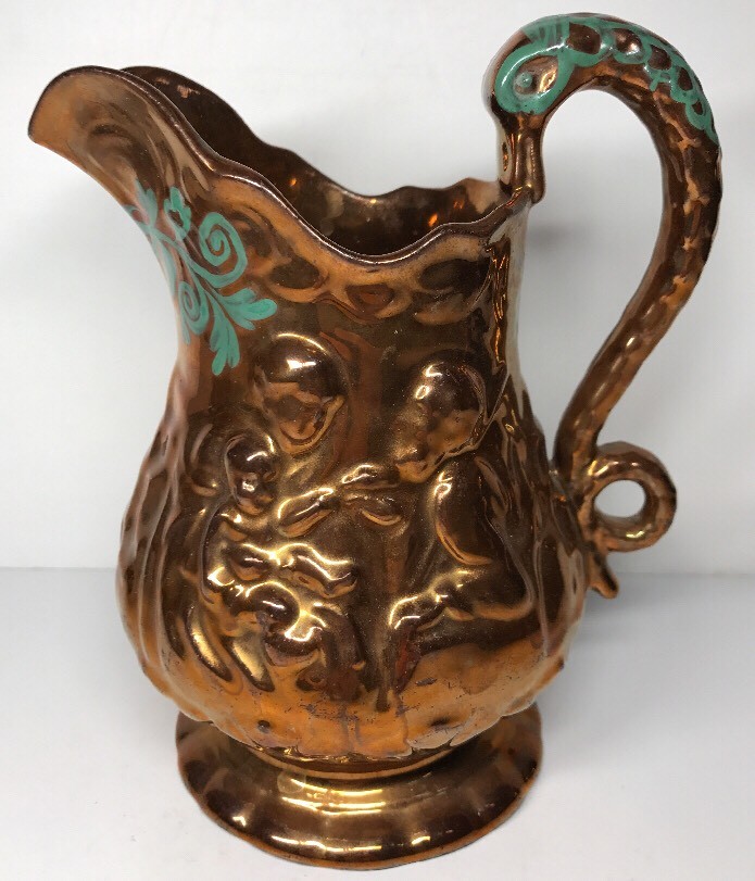 Vintage Ceramic Jug From Jersey Biblical Decor H 16 L 13 W 11 Cm