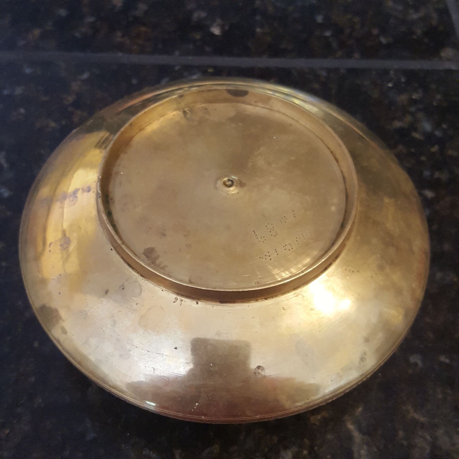 Vintage MCM Incense Burner Flower Frog #Signed India Handcraft Brass Vase Etched
