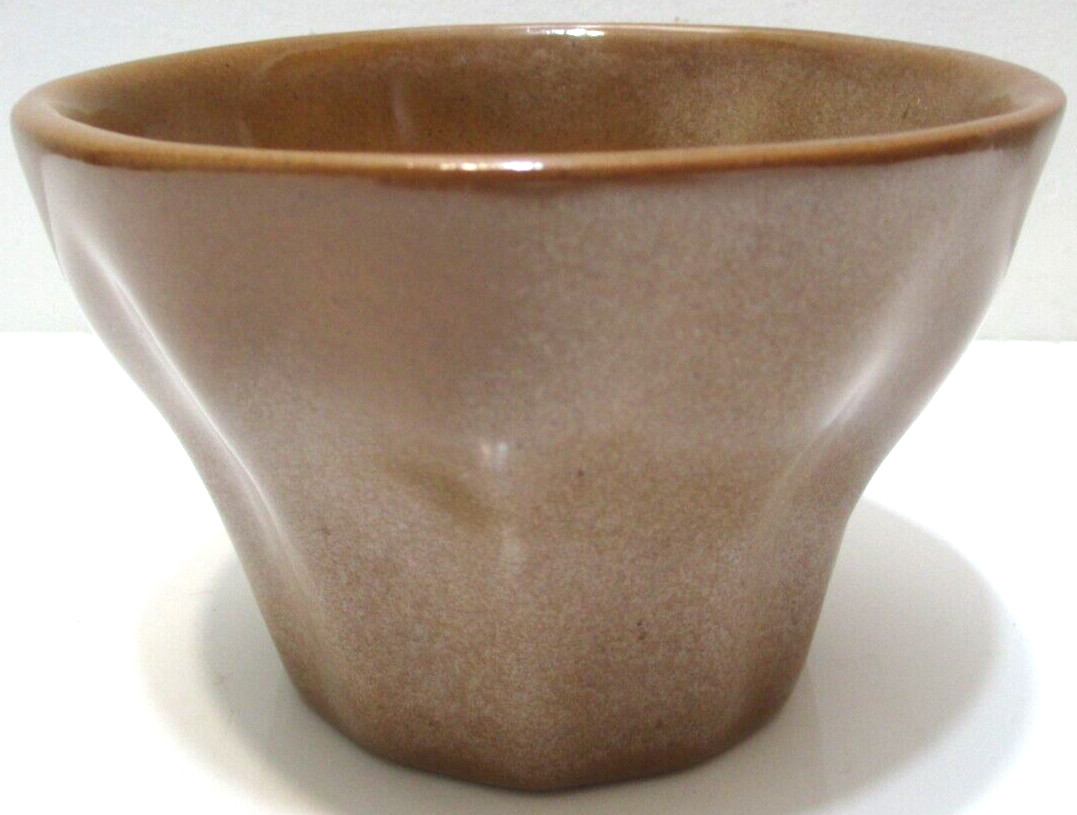 Vintage Frankoma Pottery Planter Pot Bowl # 174 Round Brown Satin 5″ D 3 1/4″ T
