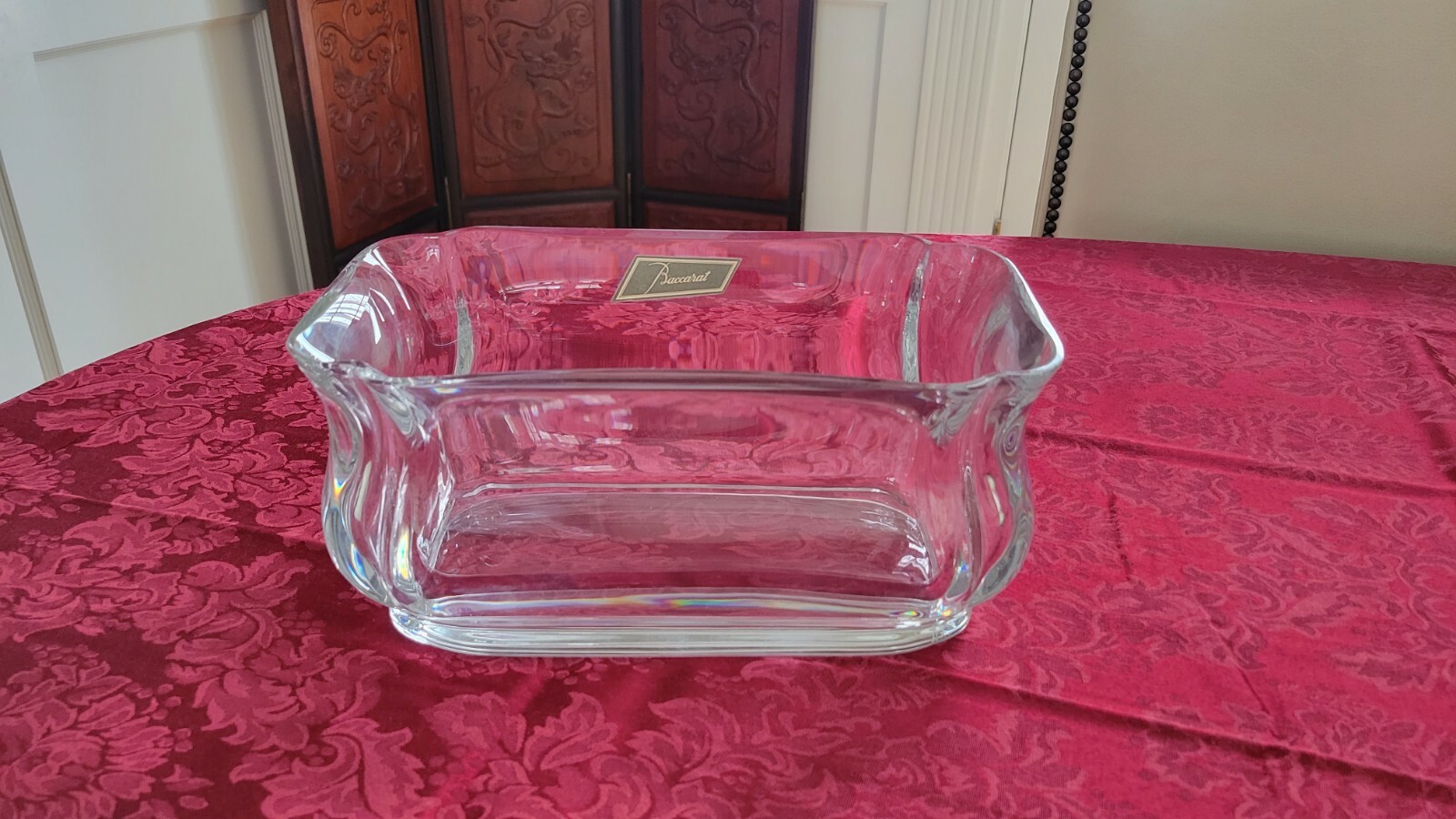 Vintage Large Heavy BACCARAT Rectangular Vase or Planter, 10 1/2″