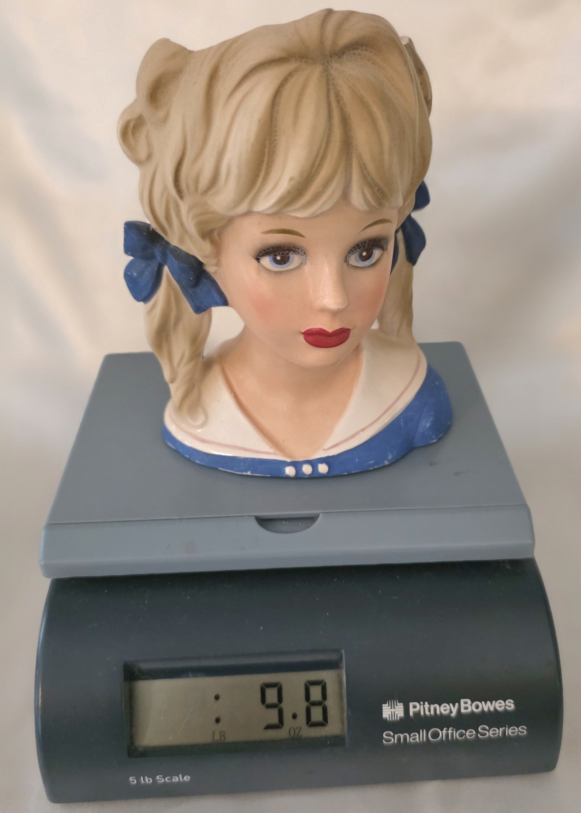 Head Vase Inarco E3838 Blonde Blue Eyes Teen Planter Japan Sticker