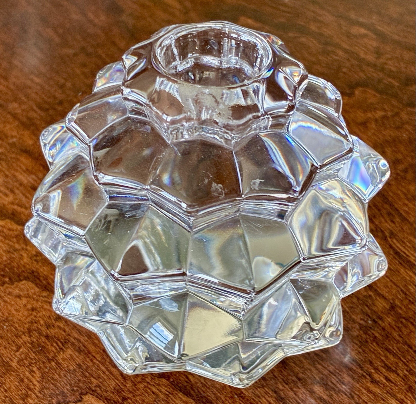 Tiffany & Co. Clear Crystal Glass Pinecone Votive Candle Holder