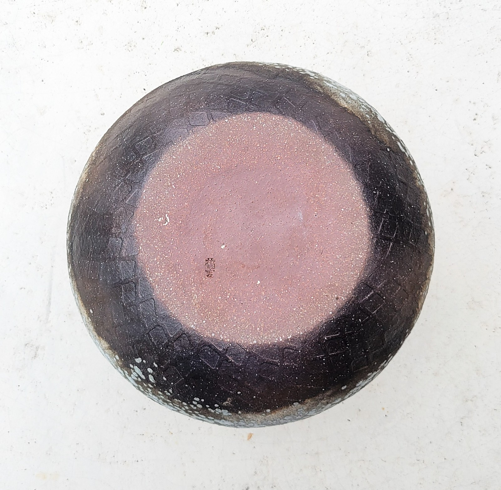 Stunning Large Tachikichi Spherical Ceramic Lava Glaze Moon/Globe Vase 25cm Diam
