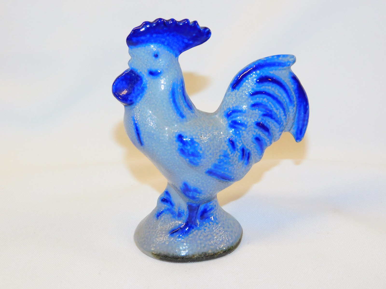 Vintage ELDRETH Pottery Salt Glazed Stoneware ROOSTER Chicken Figurine 4.5″ tall